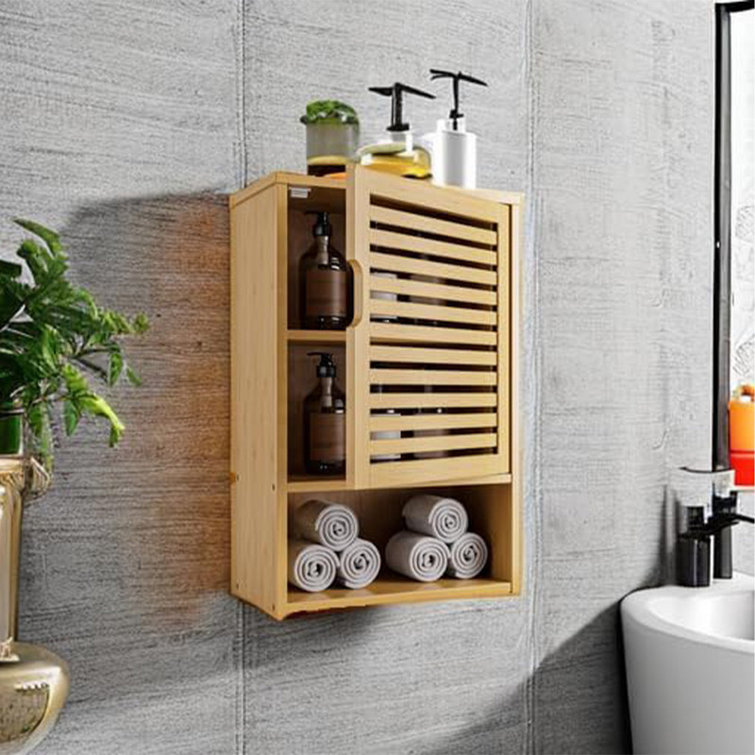 Ebern Designs Natural Bathroom Storage Wall Mounted, Hanging
